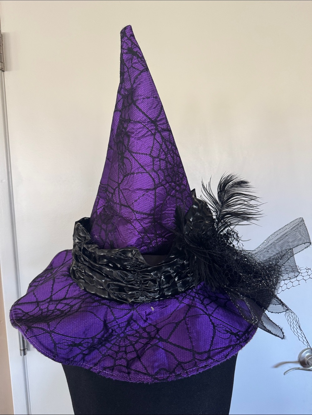 Purple Spiderweb Witch Hat Costume Accessory